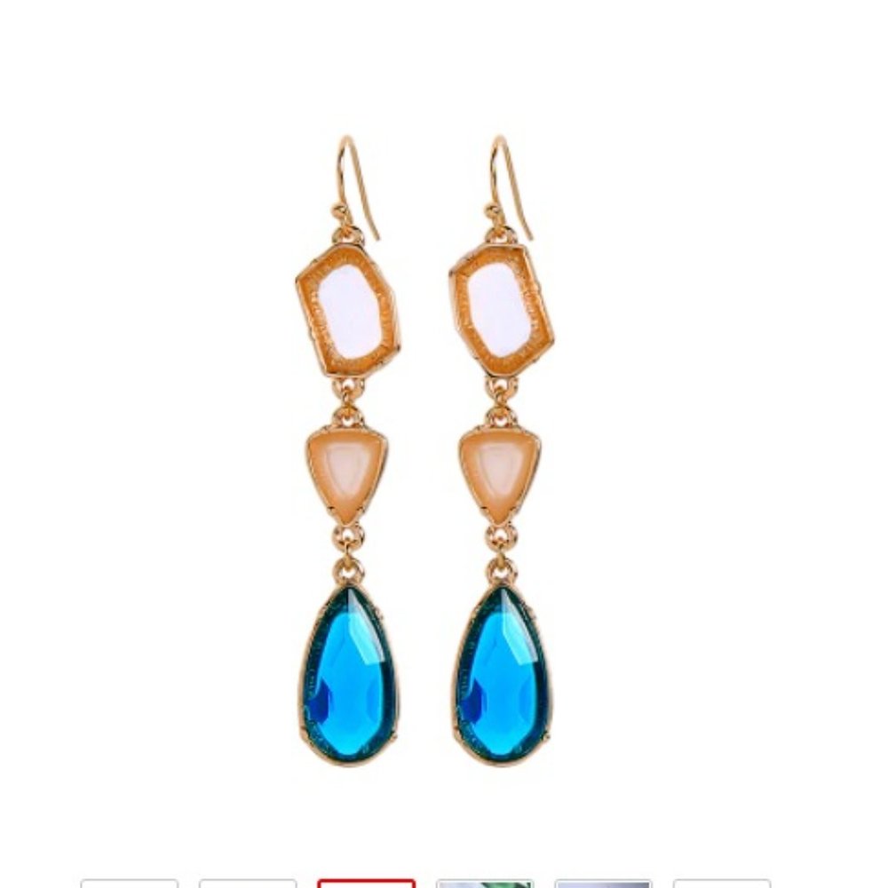 Colorful Blue Gem Drop Earrings